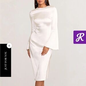 Club L London Zaina White Satin Dress
